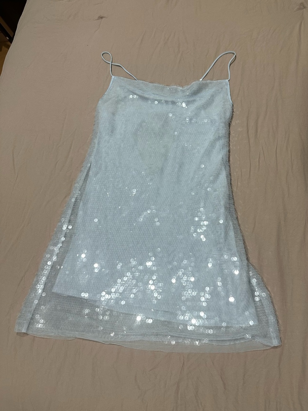 wild fable baby blue Sequin Spaghetti Strap Slip dress